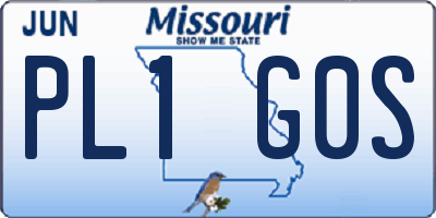 MO license plate PL1G0S