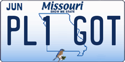 MO license plate PL1G0T