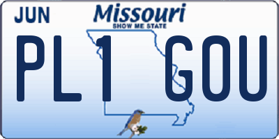 MO license plate PL1G0U