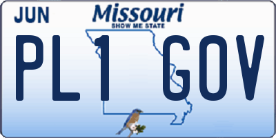 MO license plate PL1G0V