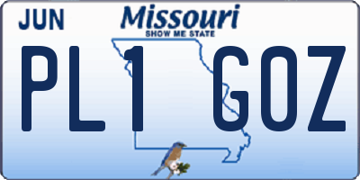 MO license plate PL1G0Z