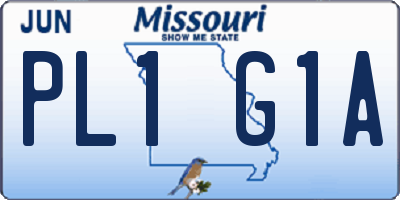 MO license plate PL1G1A