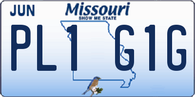 MO license plate PL1G1G