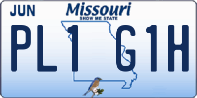 MO license plate PL1G1H