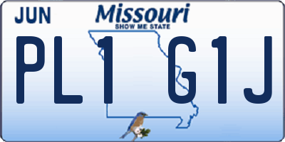 MO license plate PL1G1J
