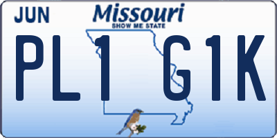 MO license plate PL1G1K