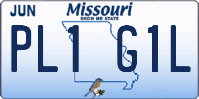 MO license plate PL1G1L