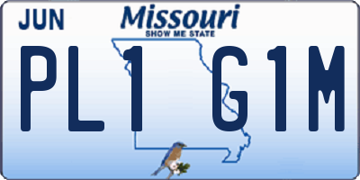 MO license plate PL1G1M