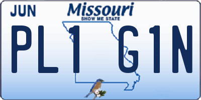 MO license plate PL1G1N