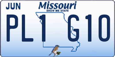 MO license plate PL1G1O