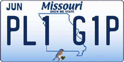 MO license plate PL1G1P
