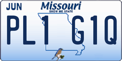 MO license plate PL1G1Q