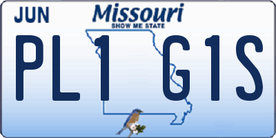 MO license plate PL1G1S