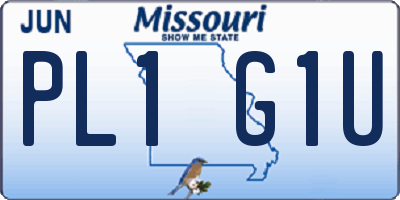 MO license plate PL1G1U