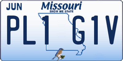 MO license plate PL1G1V