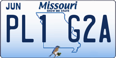 MO license plate PL1G2A