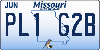 MO license plate PL1G2B