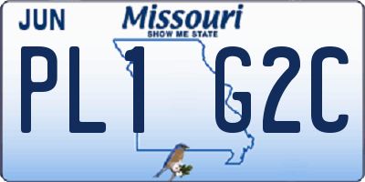 MO license plate PL1G2C
