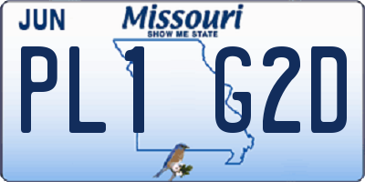 MO license plate PL1G2D