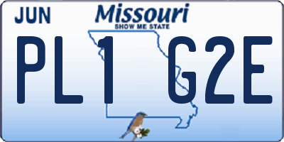 MO license plate PL1G2E