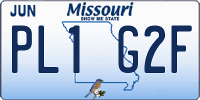 MO license plate PL1G2F