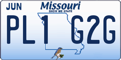 MO license plate PL1G2G