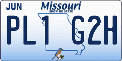 MO license plate PL1G2H