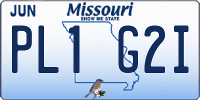 MO license plate PL1G2I