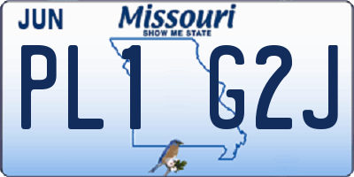 MO license plate PL1G2J