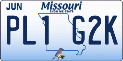 MO license plate PL1G2K