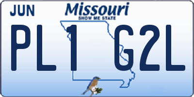 MO license plate PL1G2L