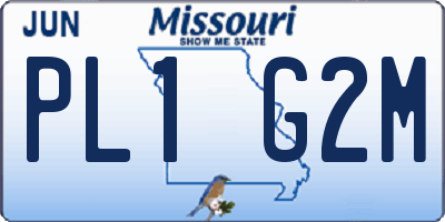 MO license plate PL1G2M