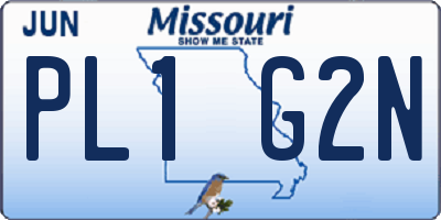MO license plate PL1G2N