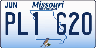 MO license plate PL1G2O