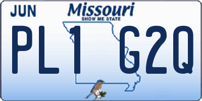MO license plate PL1G2Q