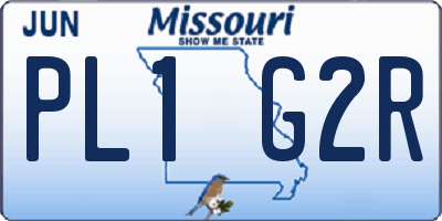 MO license plate PL1G2R