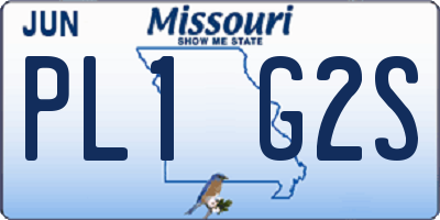 MO license plate PL1G2S