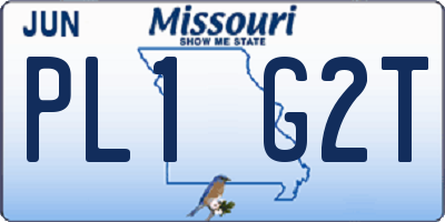 MO license plate PL1G2T