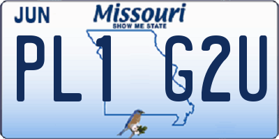MO license plate PL1G2U