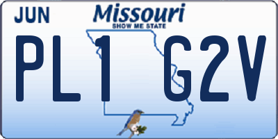MO license plate PL1G2V
