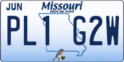 MO license plate PL1G2W