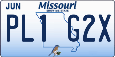 MO license plate PL1G2X