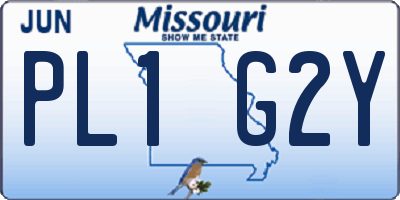 MO license plate PL1G2Y