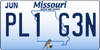 MO license plate PL1G3N