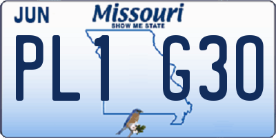 MO license plate PL1G3O
