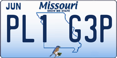 MO license plate PL1G3P