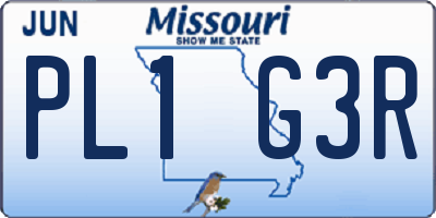 MO license plate PL1G3R