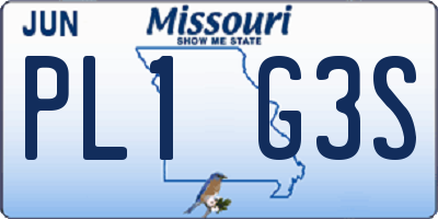 MO license plate PL1G3S