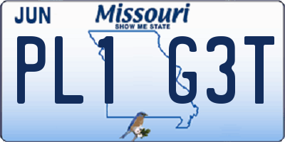 MO license plate PL1G3T