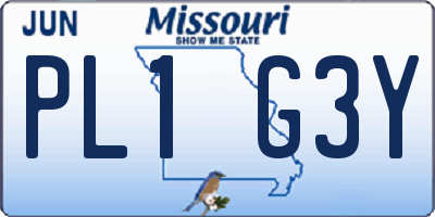 MO license plate PL1G3Y